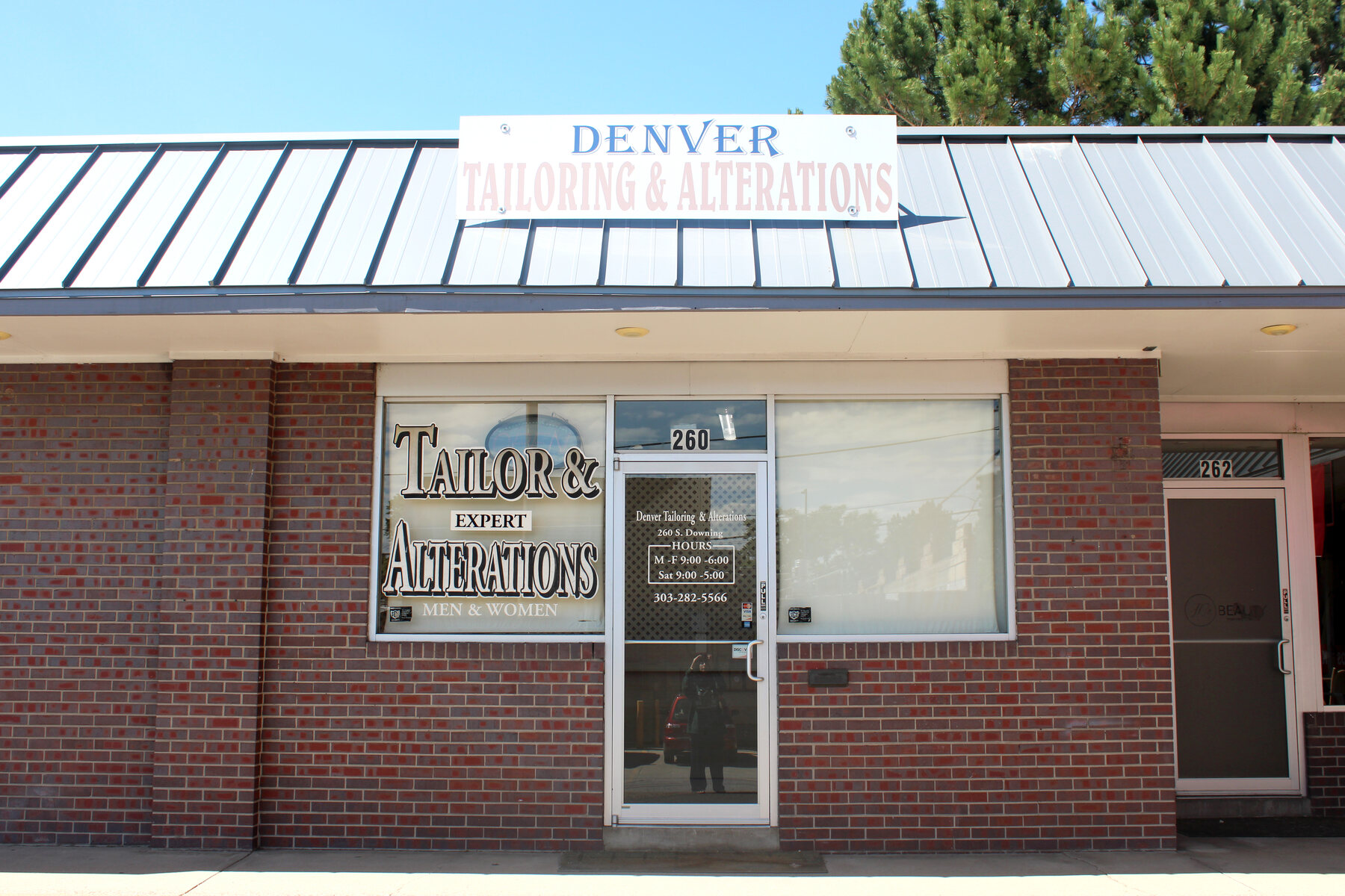 Denver Tailoring and Alterations storefront at 260 South Downing Street.